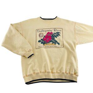 Salt Spray Rose Crewneck Sweatshirt Large BAC Leisurewear Vintage Floral Graphic